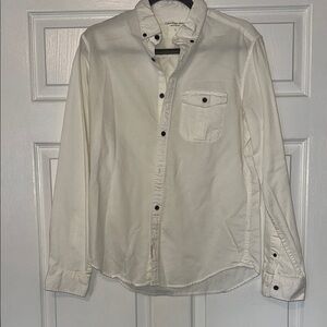 Calvin Klein White Casual Button Down Shirt with Collar